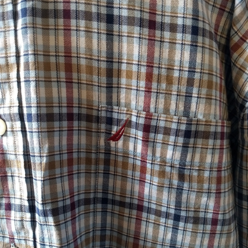 Nautica Mens Button-Down Multi-Color Check - Picture 4 of 6